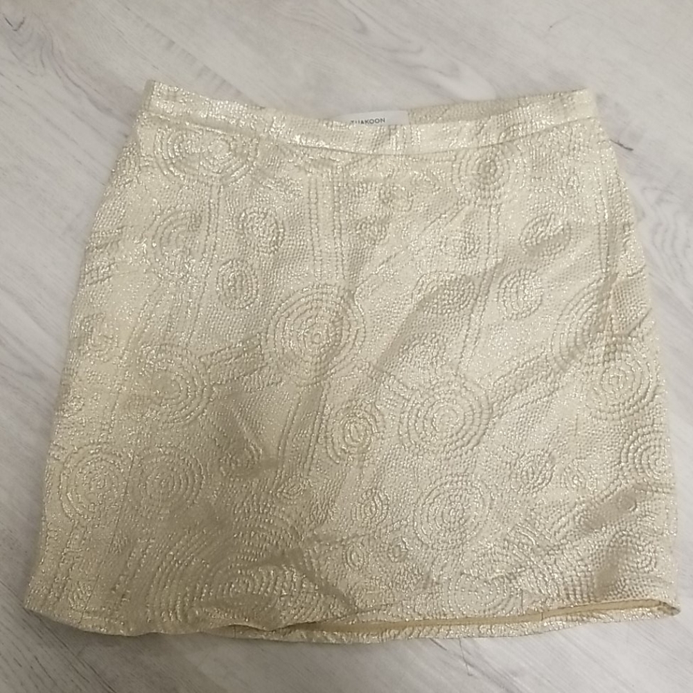 Thakoon metallic gold mini dress